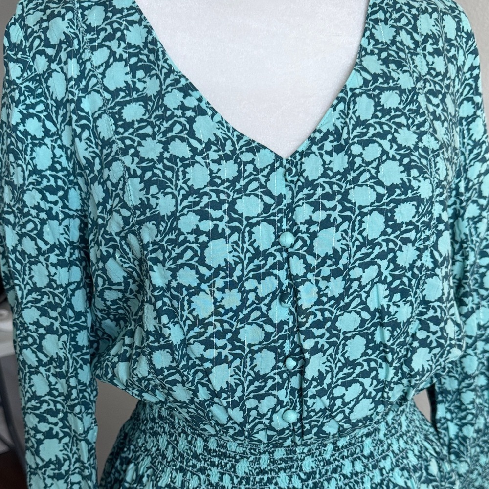 Vineyard Vines Teal Long Sleeve Dress - Picture 3 of 12